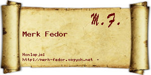 Merk Fedor névjegykártya